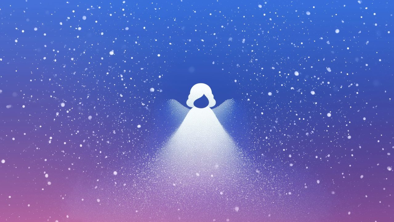 angel snow wallpaper, christmas angel, winter decorations, background for desktop wallpaper (horizontal)