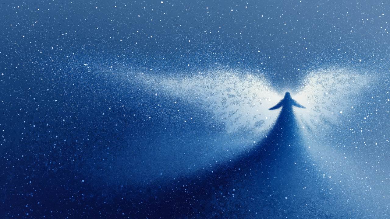 angel snow wallpaper, snowy angel, snow angel, background for desktop wallpaper (horizontal)