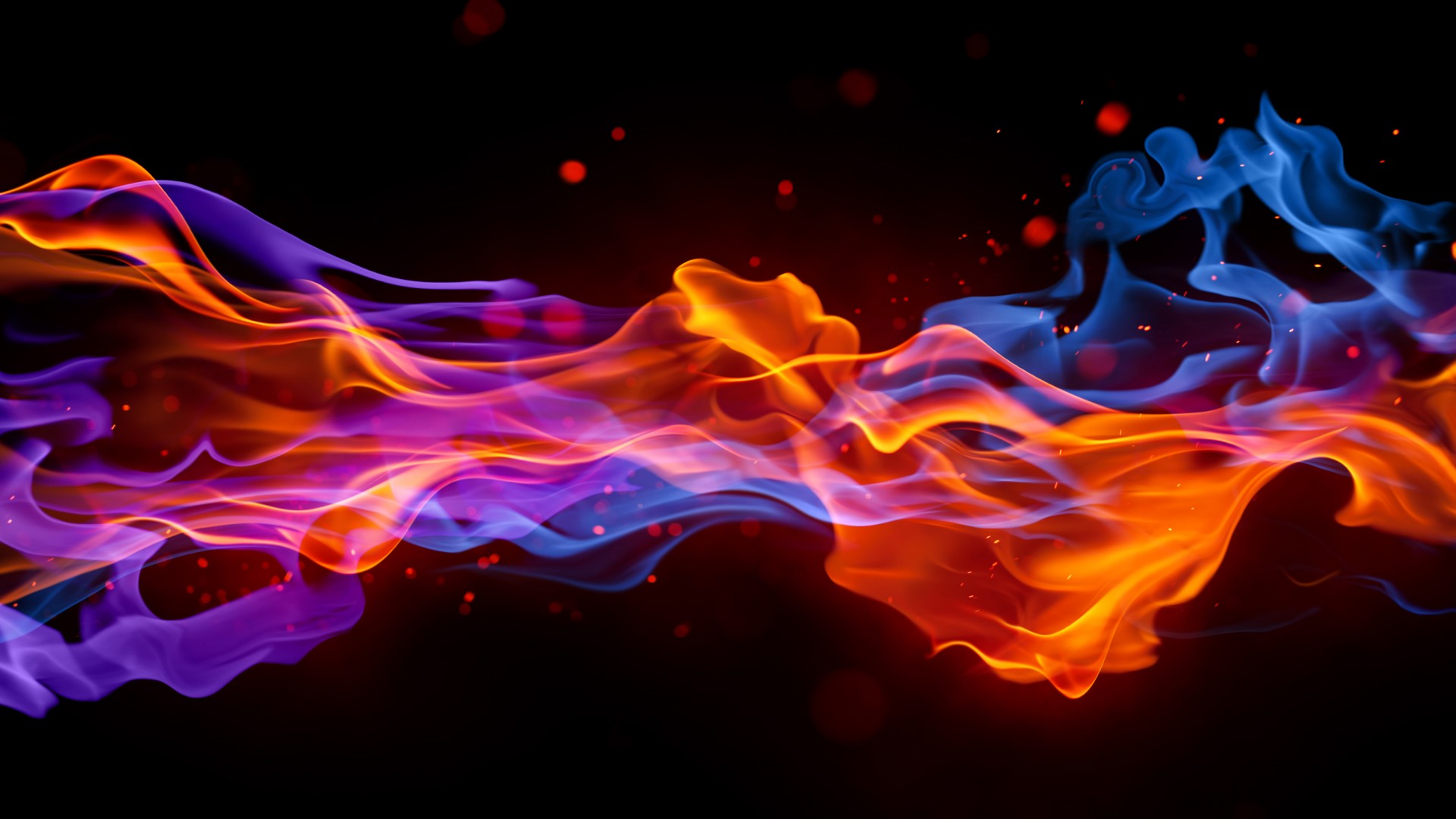 fire, 4k, 5k wallpaper, blue, red, violet, background (horizontal)