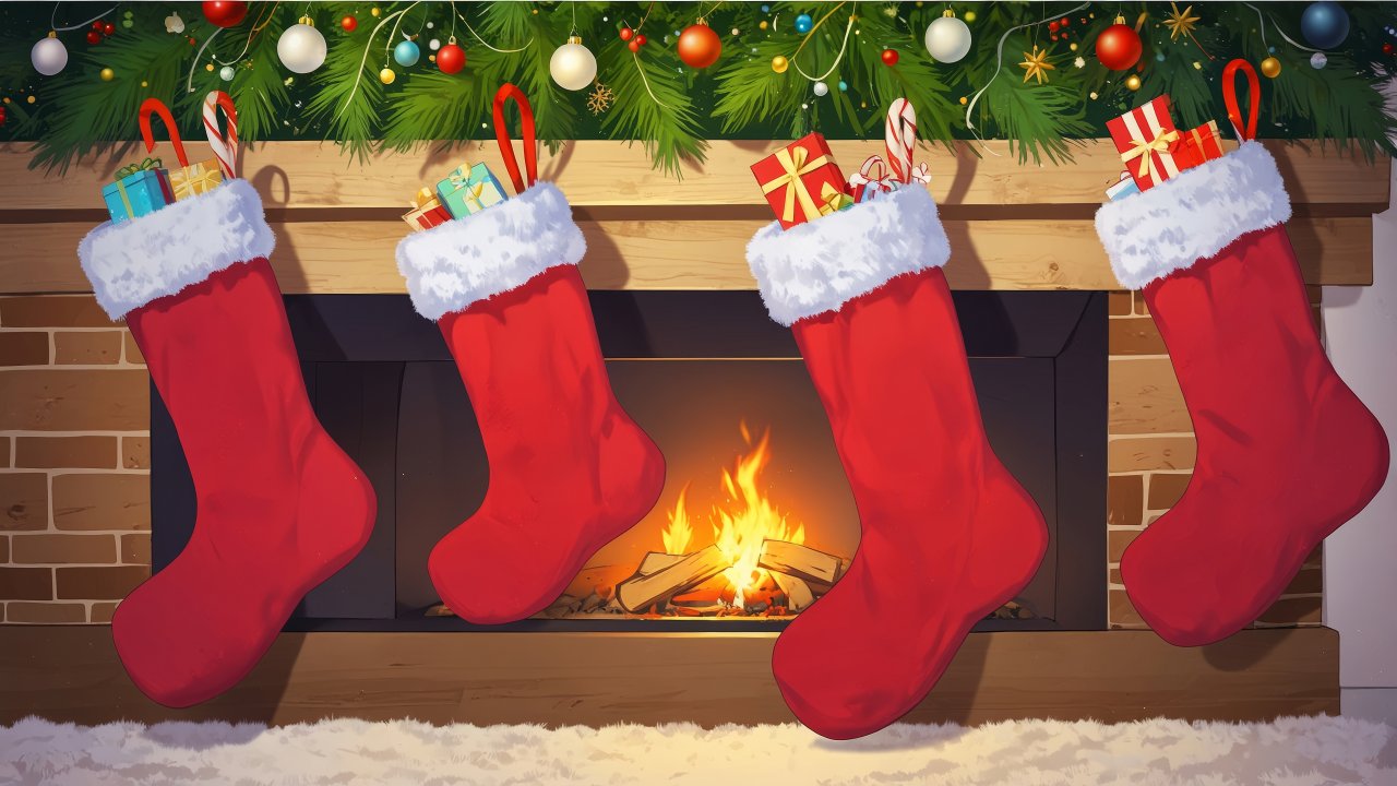 christmas stocking wallpaper, stocking stuffers, stocking patterns, background for desktop wallpaper (horizontal)