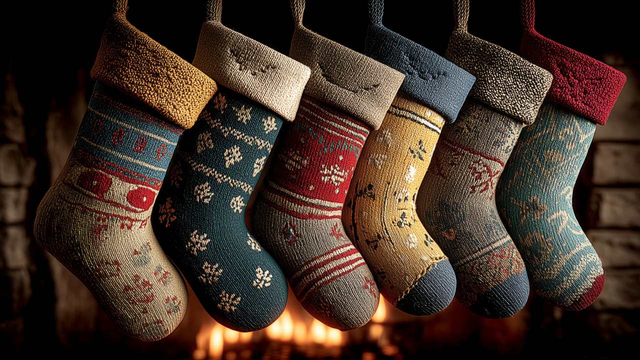 christmas stocking wallpaper, stocking patterns, personalized stockings, background for desktop wallpaper (horizontal)