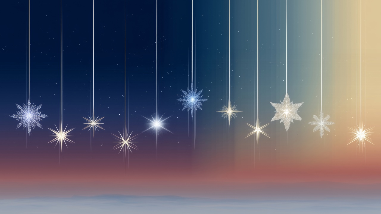 snowflake images wallpaper, decorative snowflakes, christmas tree decor, background for desktop wallpaper (horizontal)