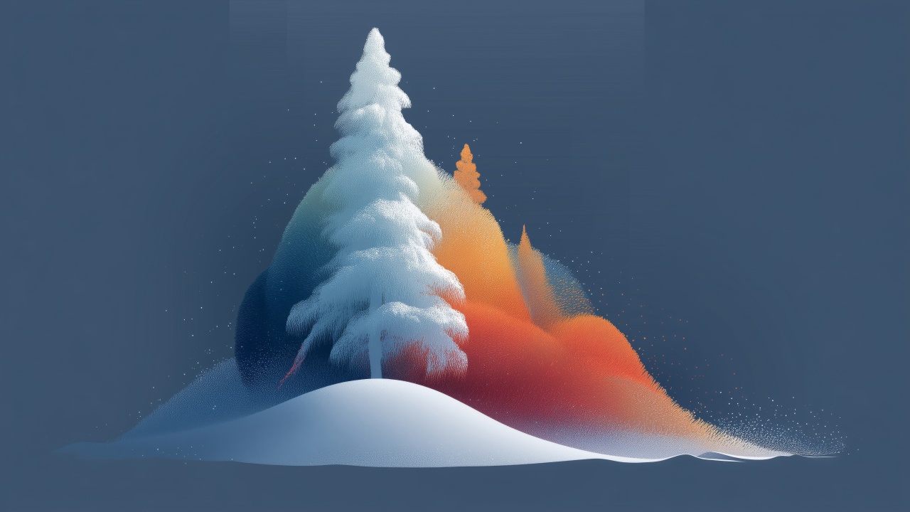 holiday tree wallpaper, eco-friendly decorations, modern christmas tree, background for desktop wallpaper (horizontal)