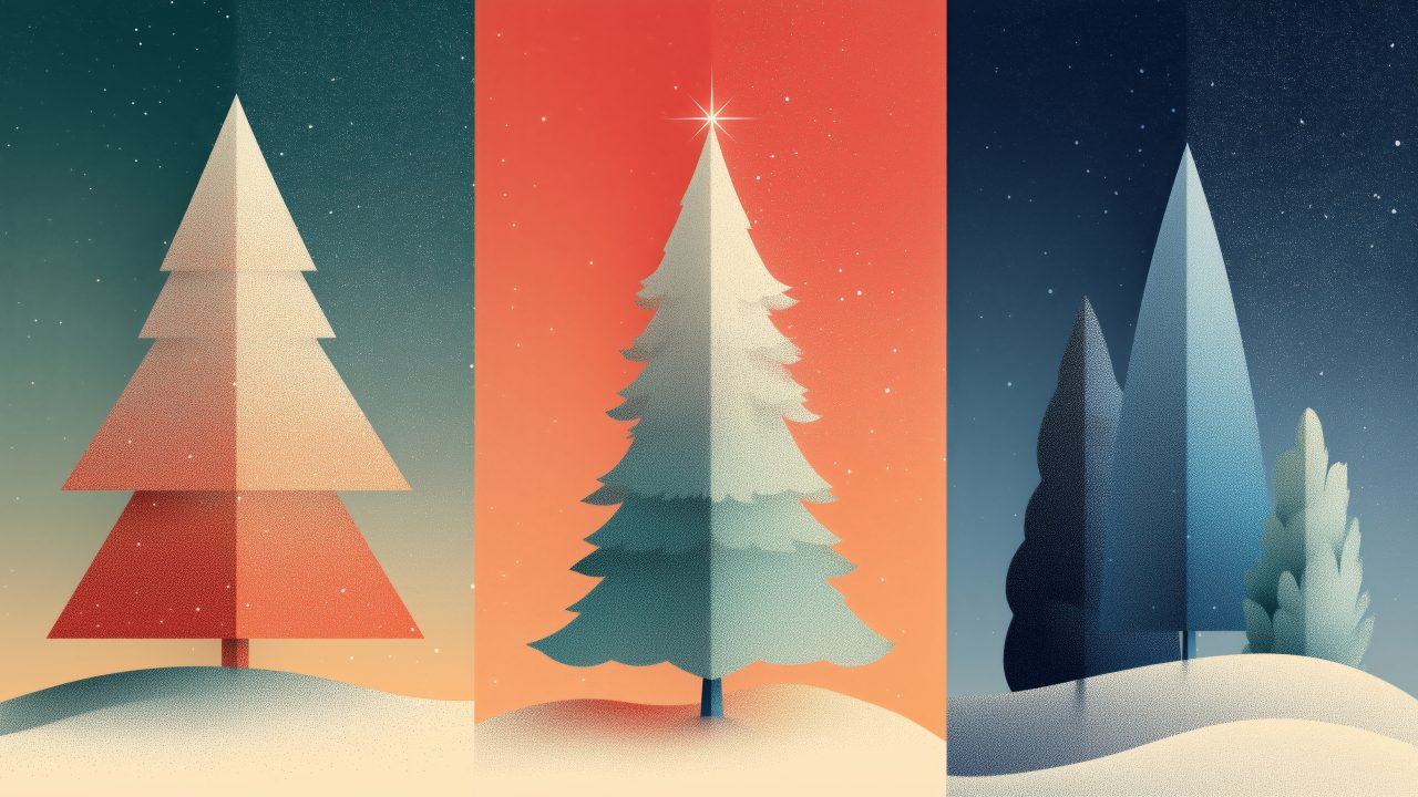 winter tree wallpaper, serene forest, landscape photography, background for desktop wallpaper (horizontal)