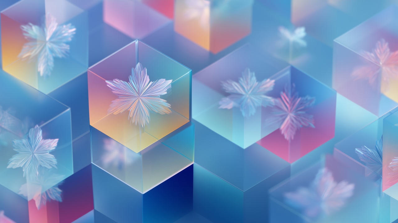 snowflake pattern wallpaper, cozy aesthetic, minimalist decor, background for desktop wallpaper (horizontal)