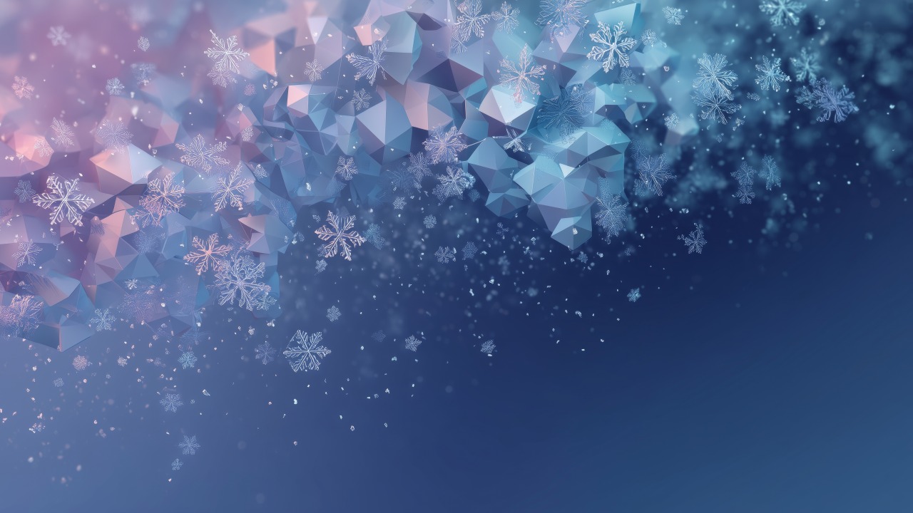 winter aesthetic wallpaper, chill vibes, ice crystals, background for desktop wallpaper (horizontal)