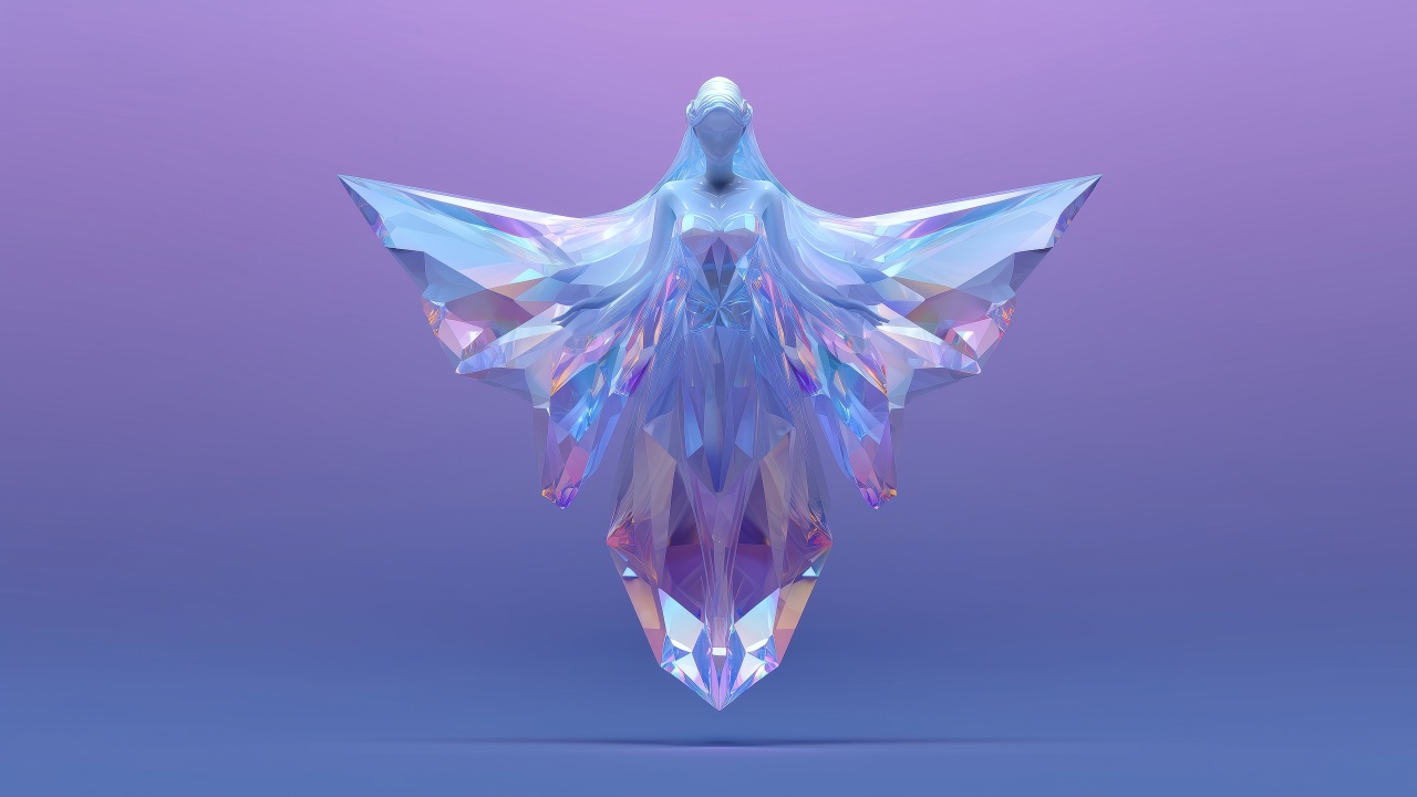 crystalline design wallpaper, artistic ice, winter art, background for desktop wallpaper (horizontal)