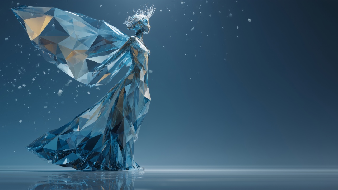 crystalline design wallpaper, icicle decor, snow crystal, background for desktop wallpaper (horizontal)