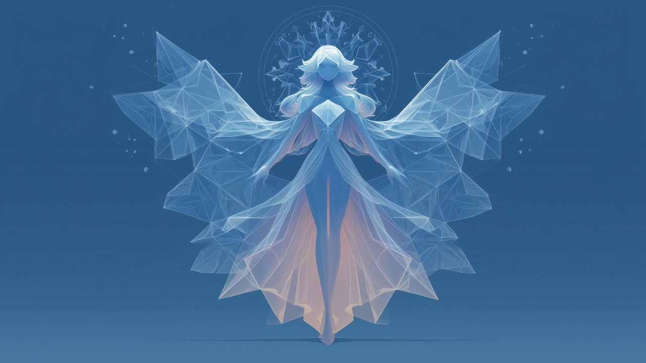 ice queen wallpaper, magical winter, icy blue, background for desktop wallpaper (horizontal)