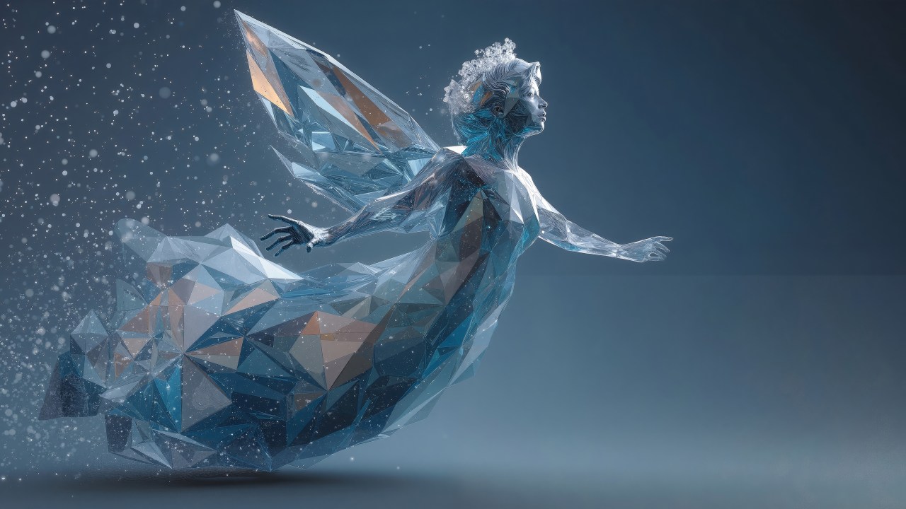 icy blue wallpaper, magical winter, chill aesthetics, background for desktop wallpaper (horizontal)