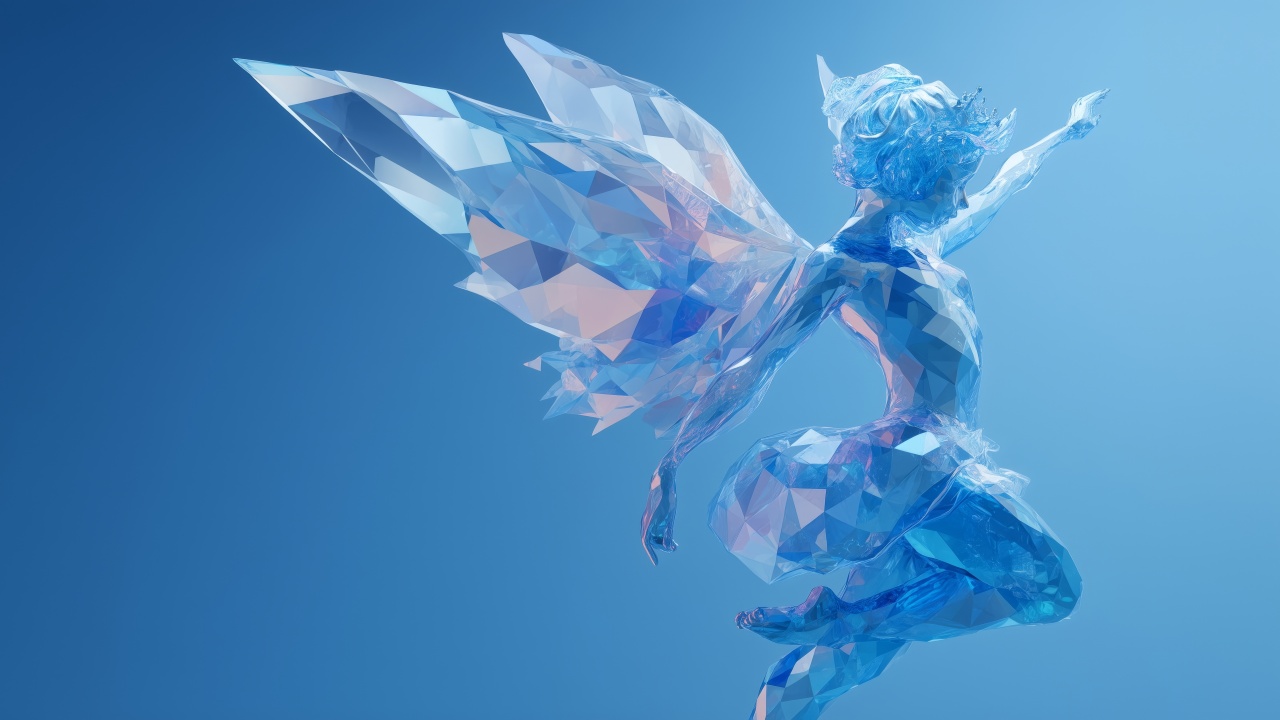 sculpture wallpaper, winter fantasy, magical realm, background for desktop wallpaper (horizontal)