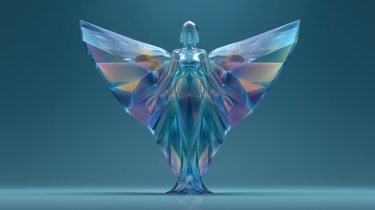 sculpture wallpaper, ice crystals, magical ice, background for desktop wallpaper (horizontal)