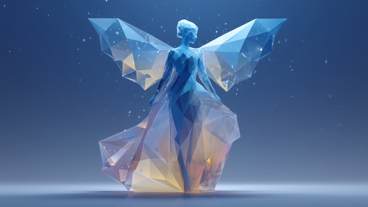 sculpture wallpaper, crystal ice, fairy tale fantasy, background for desktop wallpaper (horizontal)