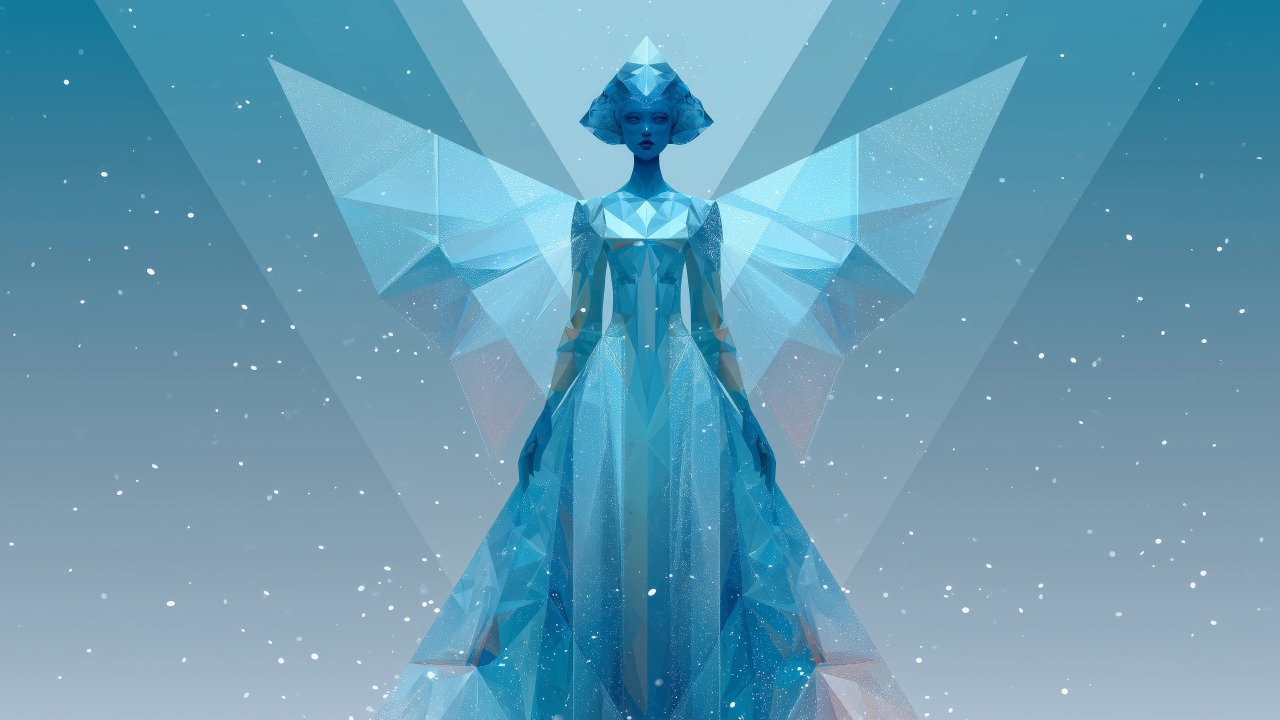 frost wallpaper, crystal sculpture, magical ice, background for desktop wallpaper (horizontal)