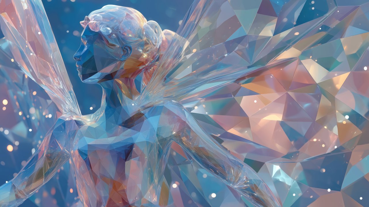 artistic ice wallpaper, magical ice, winter festival, background for desktop wallpaper (horizontal)