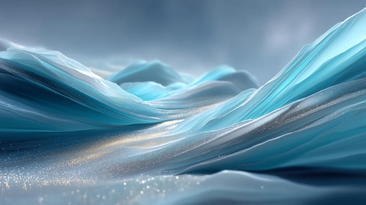 winter patterns wallpaper, crystalline design, cool colors, background for desktop wallpaper (horizontal)