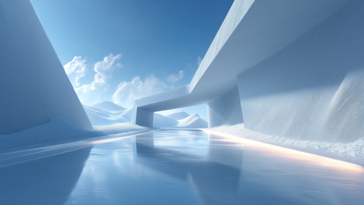 icy winter wallpaper, frosty landscape, tranquil atmosphere, background for desktop wallpaper (horizontal)