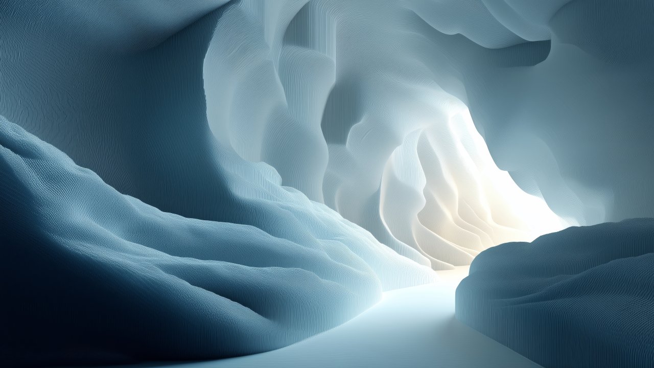 winter geometry wallpaper, abstract ice patterns, frosty designs, background for desktop wallpaper (horizontal)