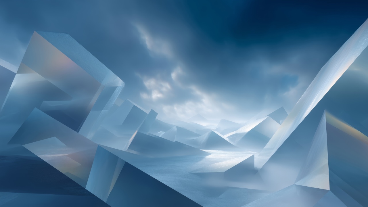 icy geometry wallpaper, minimal ice, minimalism in nature, background for desktop wallpaper (horizontal)