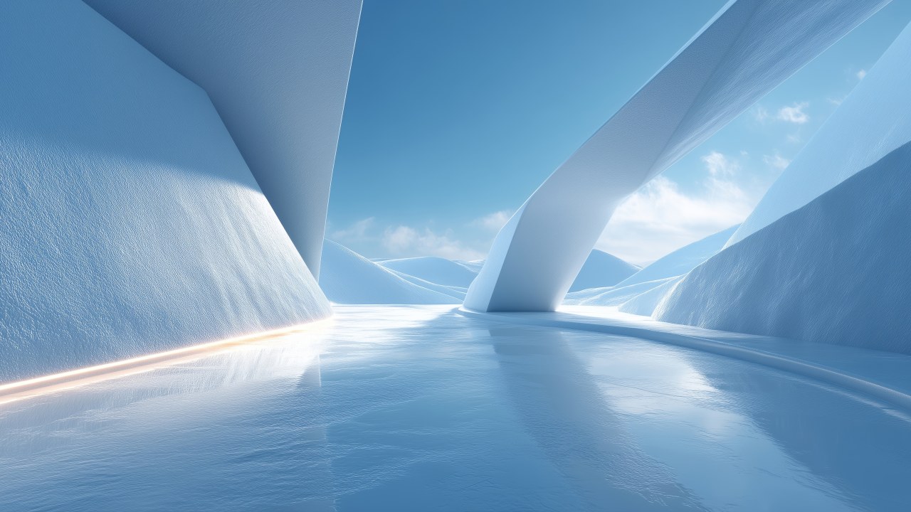 winter geometry wallpaper, icy patterns, sleek wallpaper, background for desktop wallpaper (horizontal)