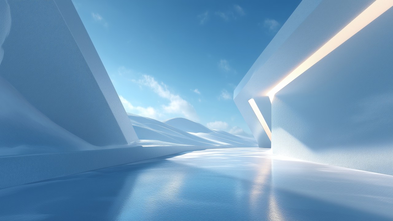 winter geometry wallpaper, minimalistic decor, sleek wallpaper, background for desktop wallpaper (horizontal)