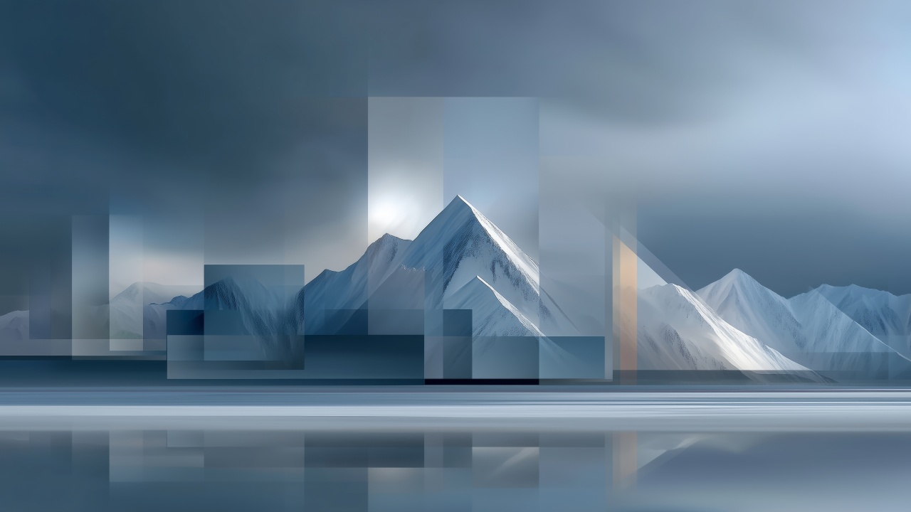 snowy mountains wallpaper, majestic peaks, frosty scenery, background for desktop wallpaper (horizontal)