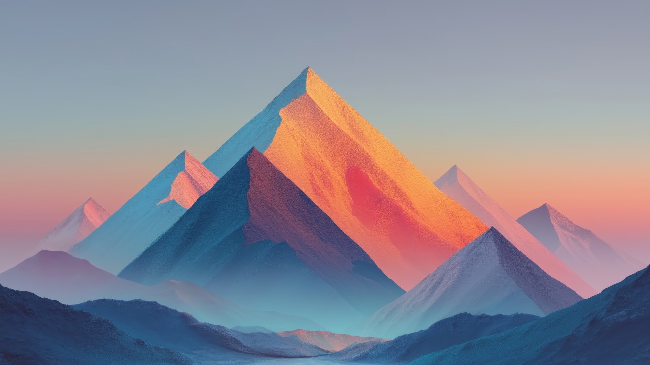 alpine abstract wallpaper, serene snow, snowy mountains, background for desktop wallpaper (horizontal)