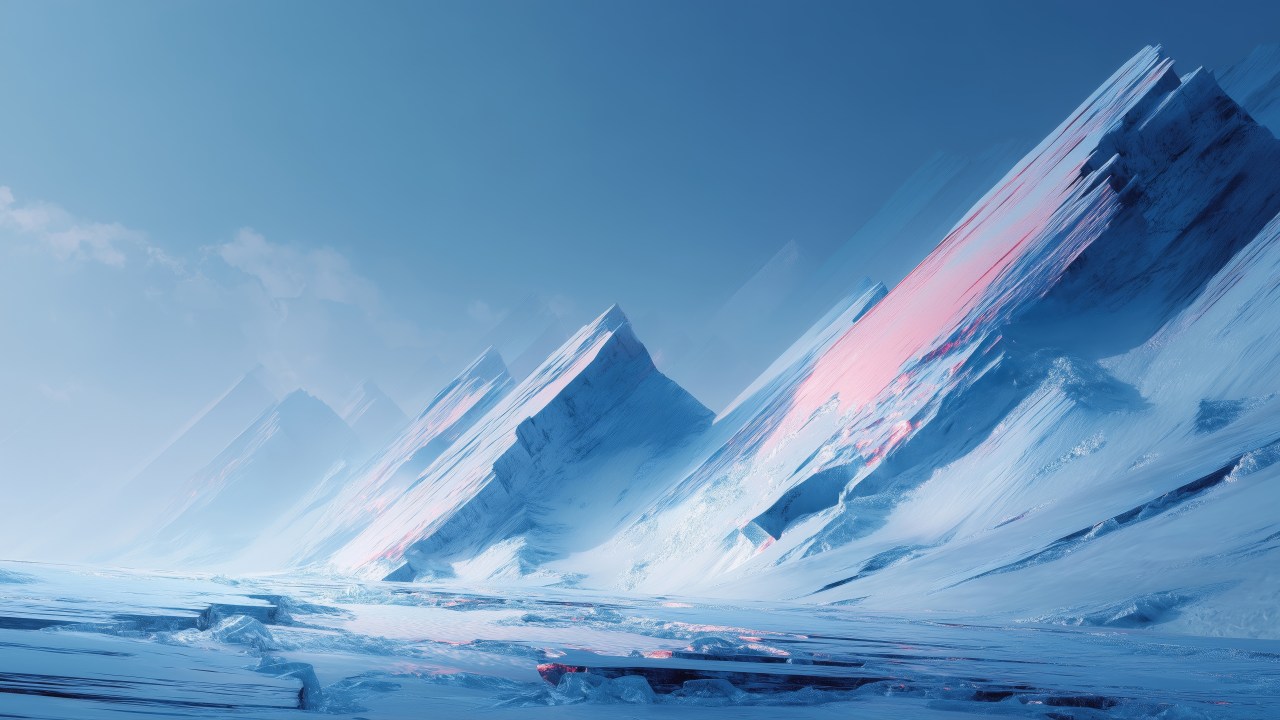 snowy mountains wallpaper, serene mountain scene, breathtaking vistas, background for desktop wallpaper (horizontal)