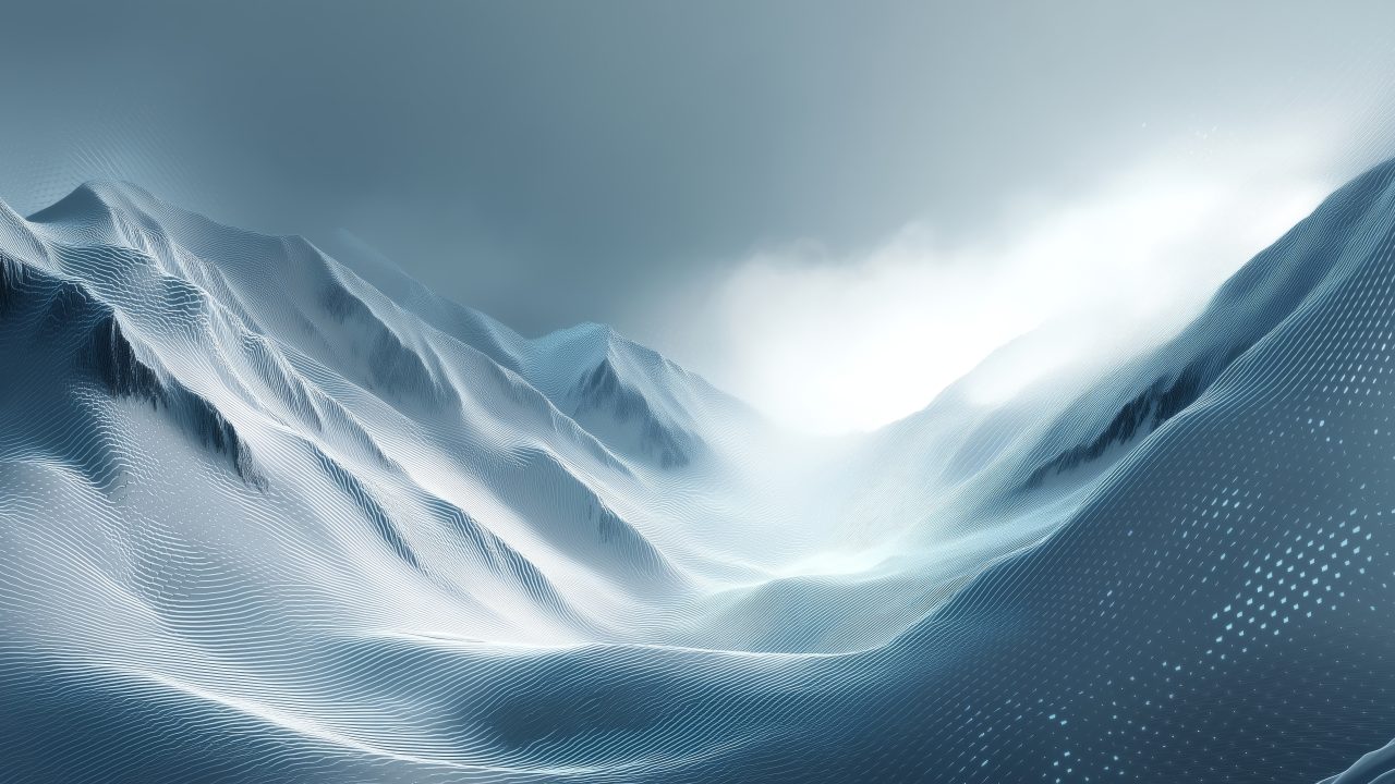minimal abstract mountains wallpaper, soft gradient, serene atmosphere, background for desktop wallpaper (horizontal)
