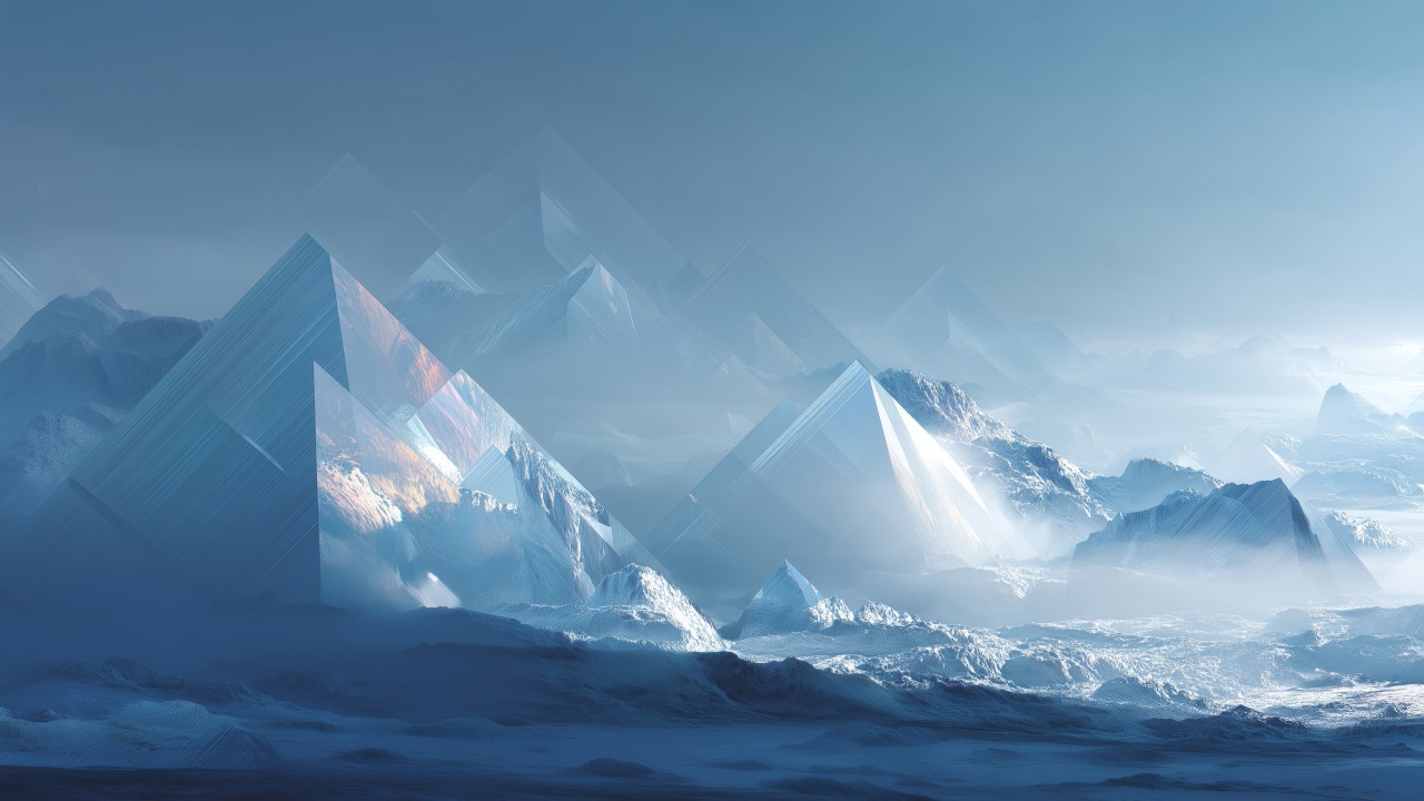 serene gradient wallpaper, tranquil winter, gradient light design, background for desktop wallpaper (horizontal)