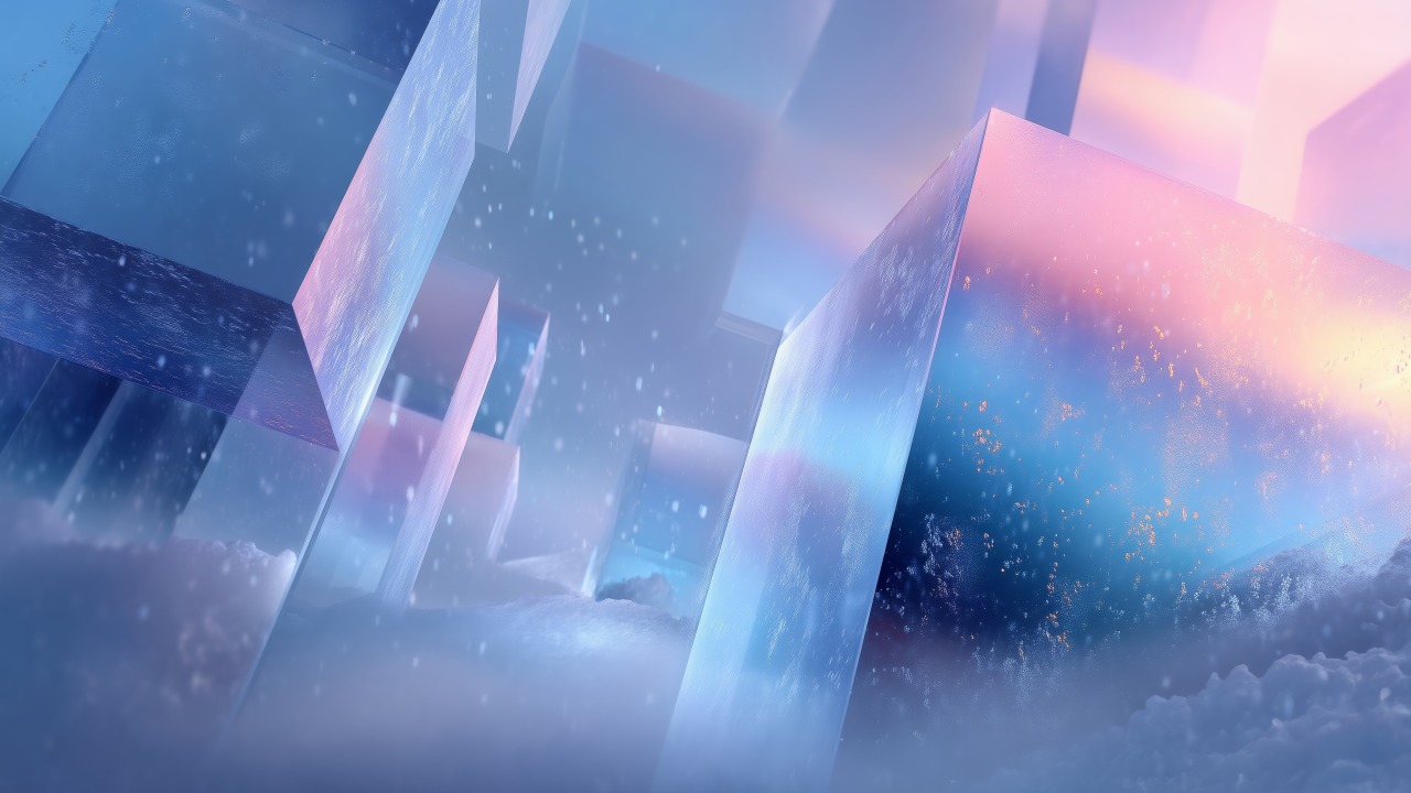 abstract crystals wallpaper, spectrum art, reflective surfaces, background for desktop wallpaper (horizontal)