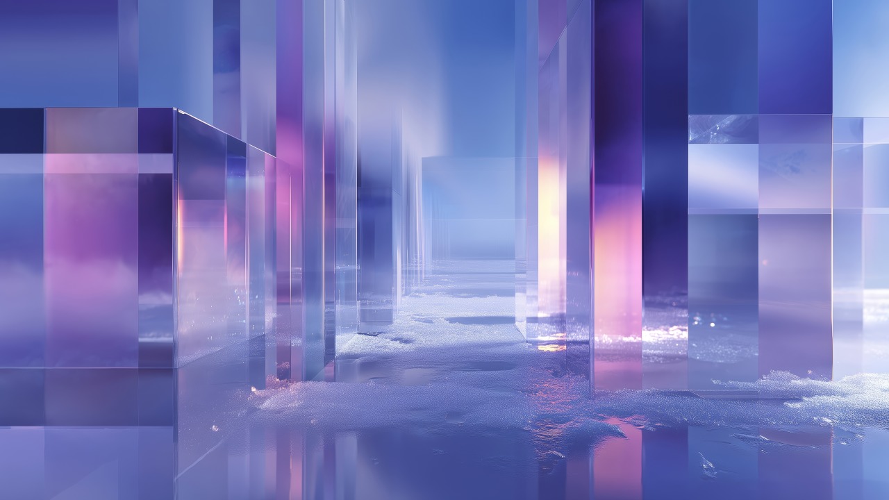 crystalline abstract wallpaper, faceted, kaleidoscopic design, background for desktop wallpaper (horizontal)