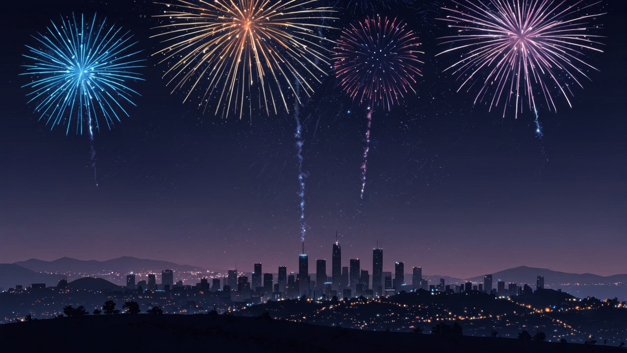 new years day wallpaper, midnight countdown, new year traditions, background for desktop wallpaper (horizontal)