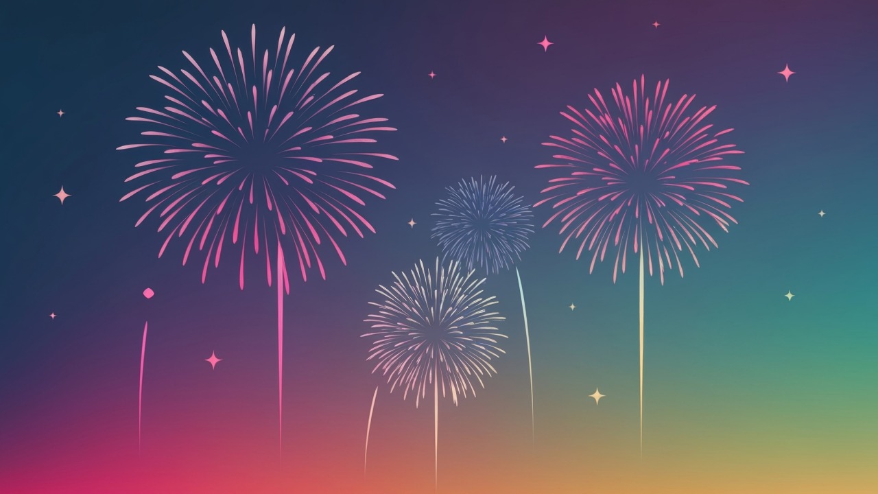fireworks wallpaper, countdown, celebration lights, background for desktop wallpaper (horizontal)
