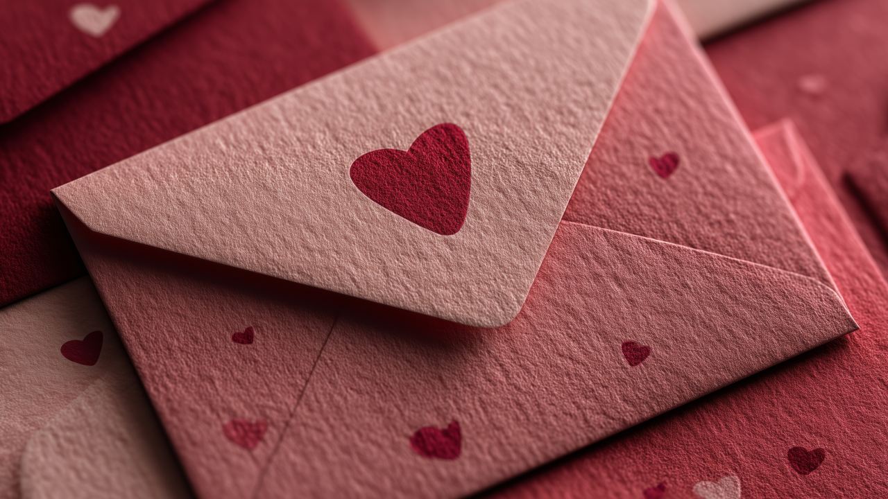 surprise gift wallpaper, paper art, heart papercraft, background for desktop wallpaper (horizontal)