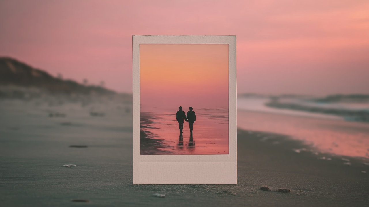 intimate portraits wallpaper, soft focus, instant film, background for desktop wallpaper (horizontal)