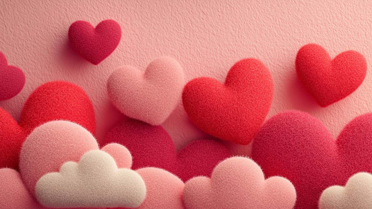 date night wallpaper, intimate dinner, red heart, background for desktop wallpaper (horizontal)