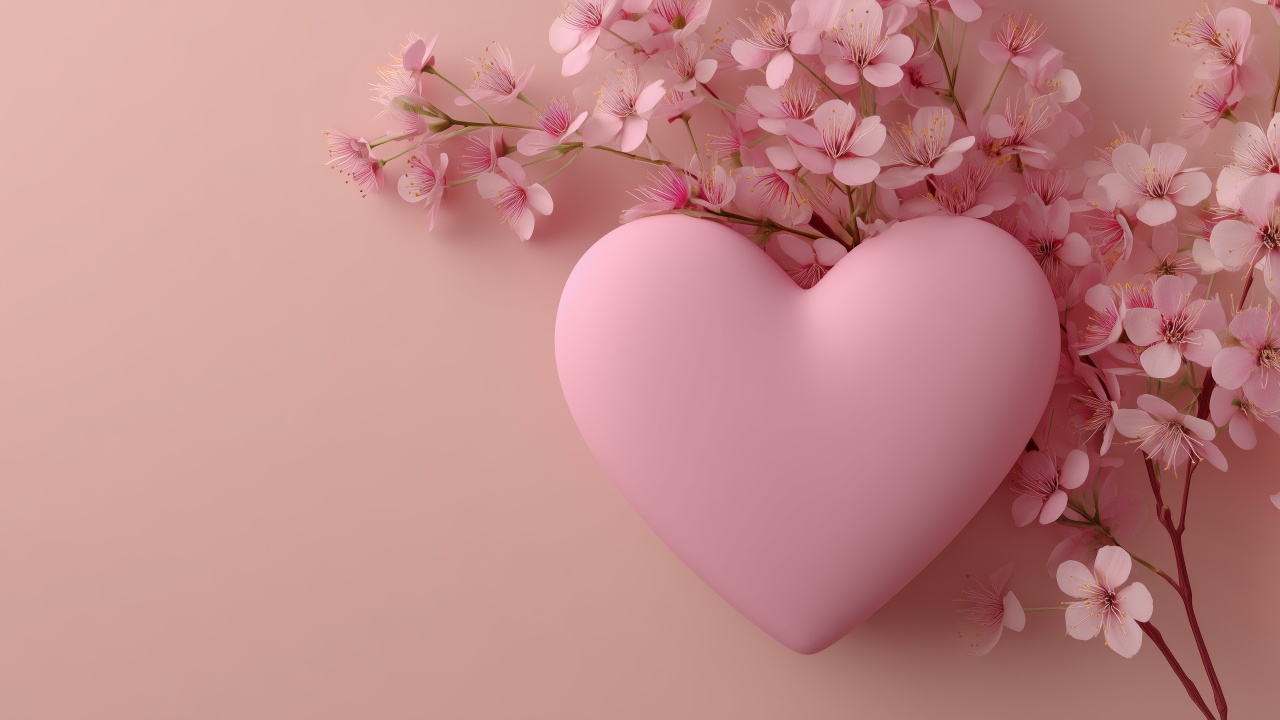 valentine gift wallpaper, heartfelt message, pastel hearts, background for desktop wallpaper (horizontal)