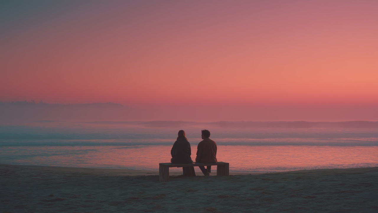 bliss wallpaper, natures embrace, love by the shore, background for desktop wallpaper (horizontal)