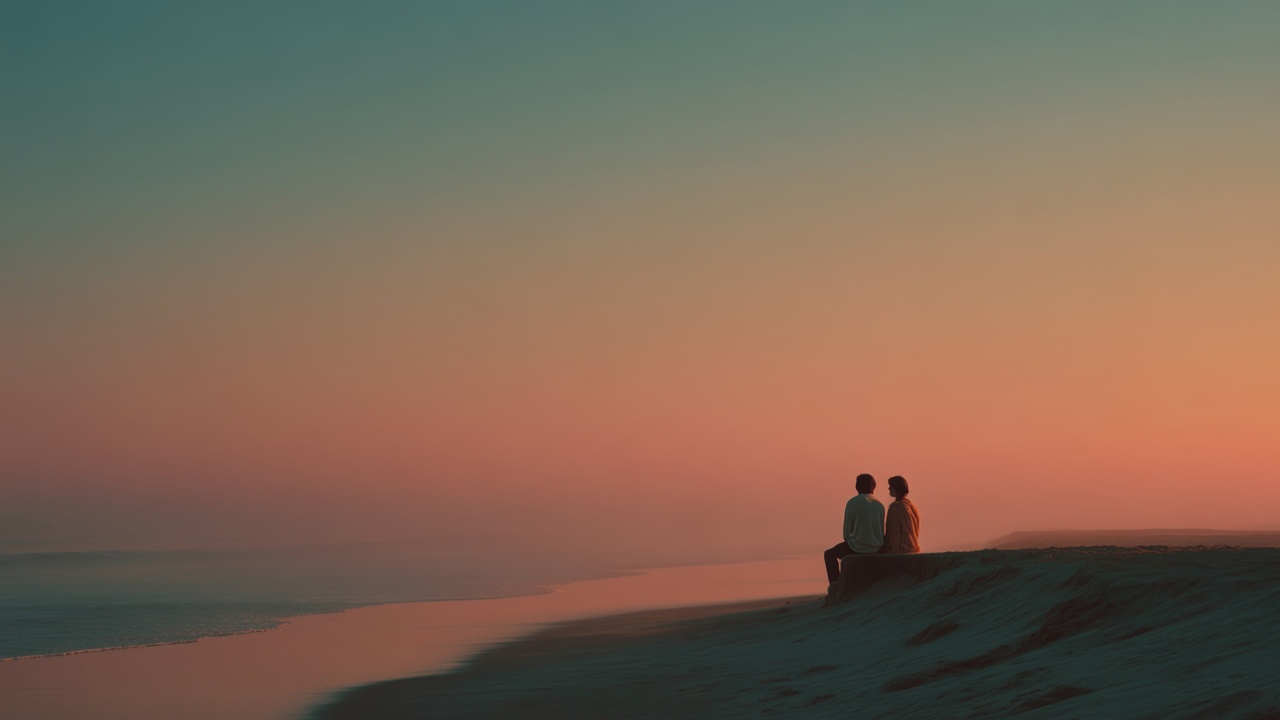 seaside serenity wallpaper, coastal escape, ocean sunset, background for desktop wallpaper (horizontal)