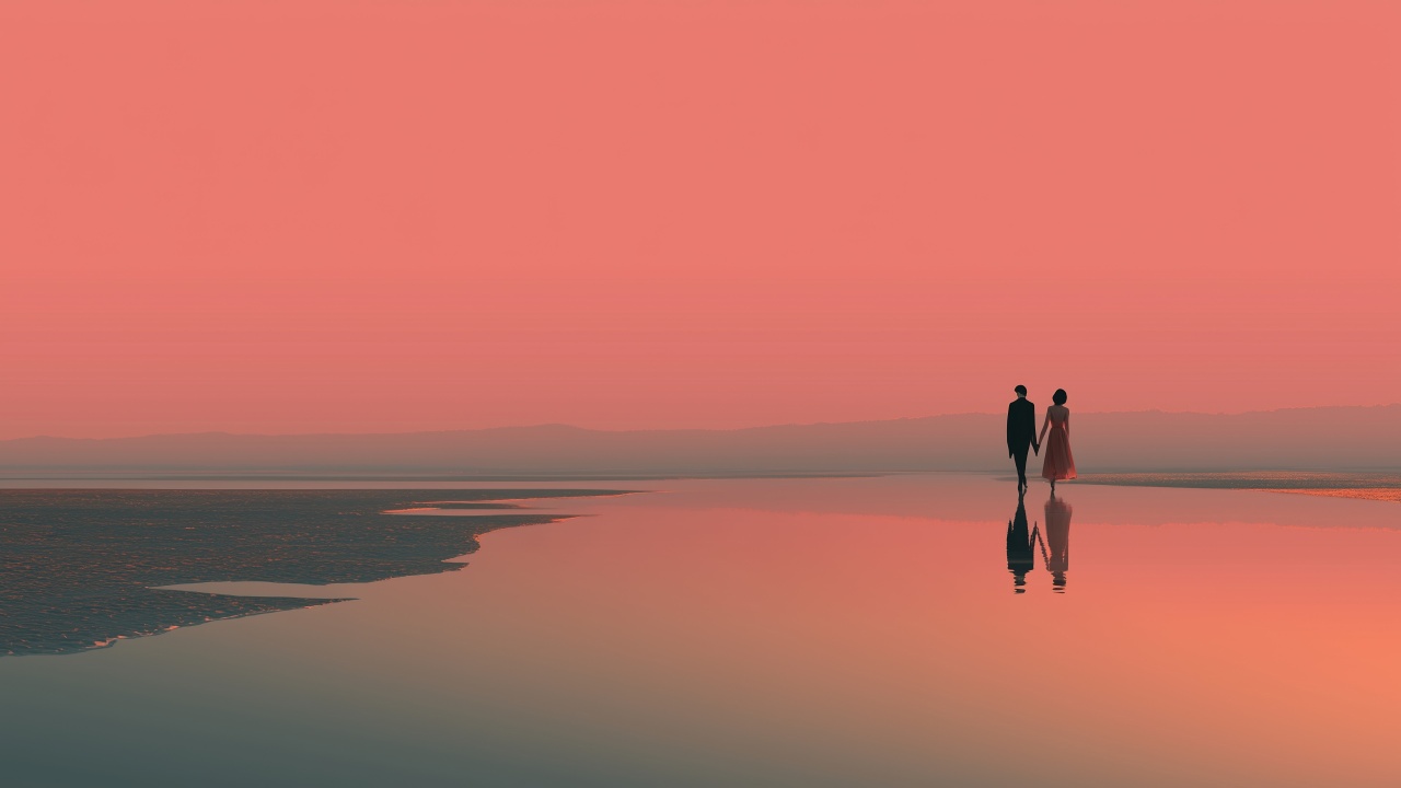 intimate moments wallpaper, beautiful horizon, ocean sunset, background for desktop wallpaper (horizontal)