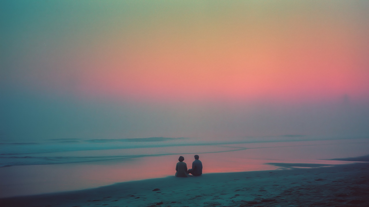 gentle waves wallpaper, nature connection, intimate moment, background for desktop wallpaper (horizontal)