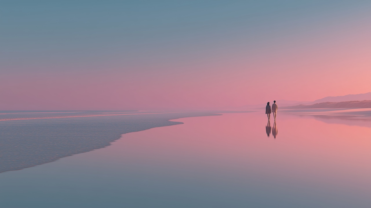 intimate connection wallpaper, serene moments, relaxing ocean, background for desktop wallpaper (horizontal)