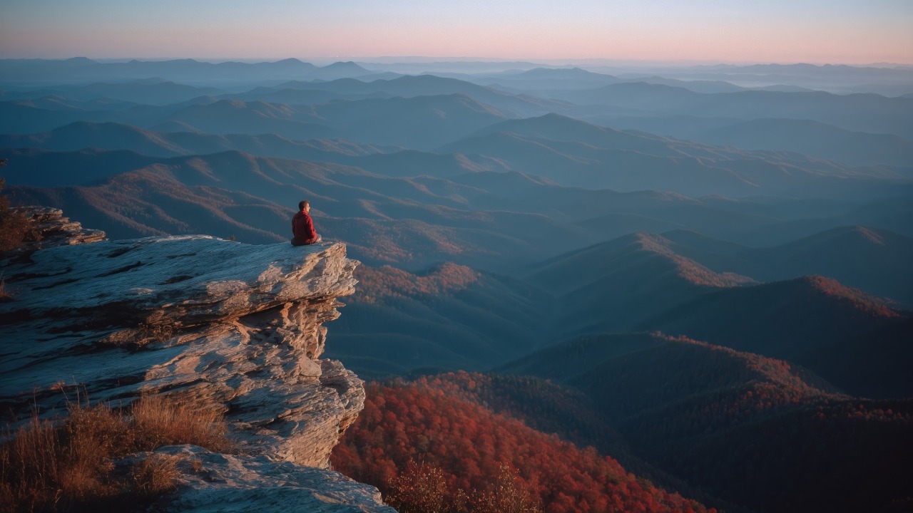 serenity wallpaper, meditation, scenic hike, background for desktop wallpaper (horizontal)