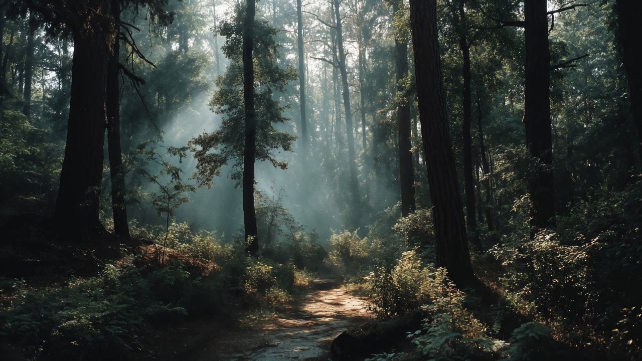 wild forest wallpaper, canopy, nature walk, background for desktop wallpaper (horizontal)