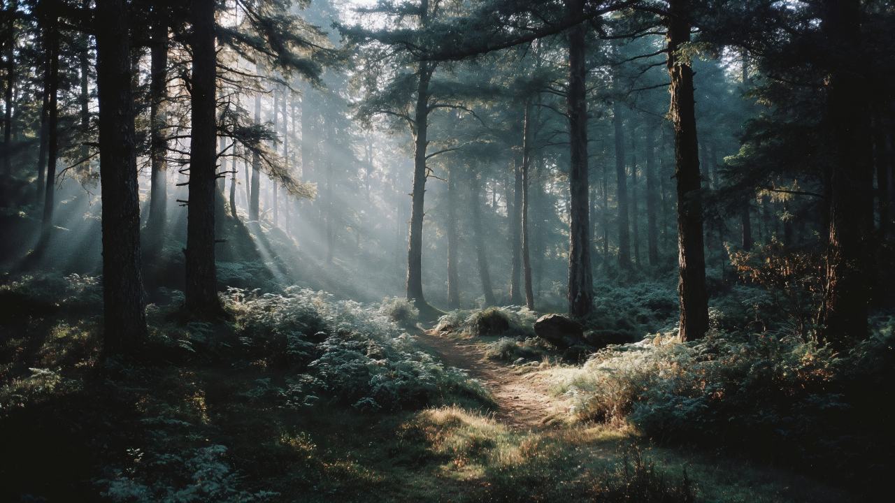 scenic woods wallpaper, pathway, nature walk, background for desktop wallpaper (horizontal)