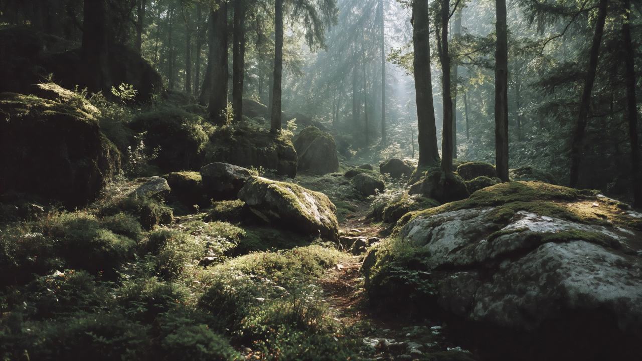 natural landscape wallpaper, pathway, deep forest, background for desktop wallpaper (horizontal)