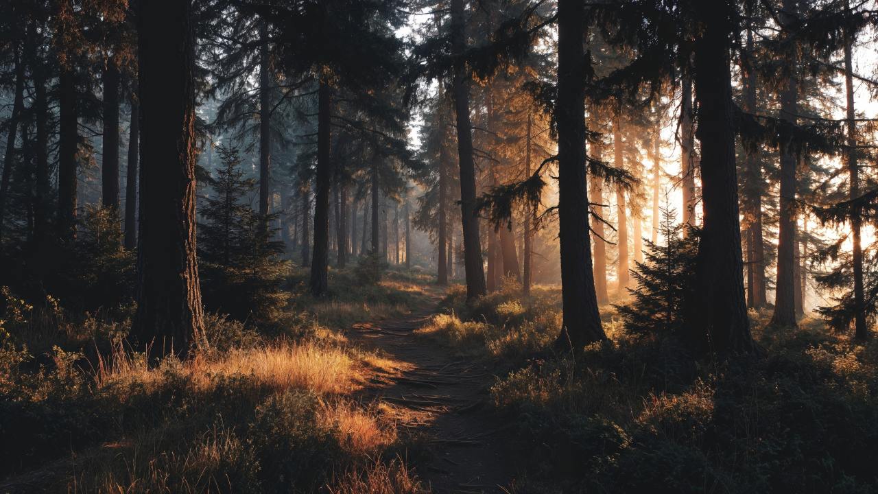 nature trail wallpaper, soft light, path, background for desktop wallpaper (horizontal)