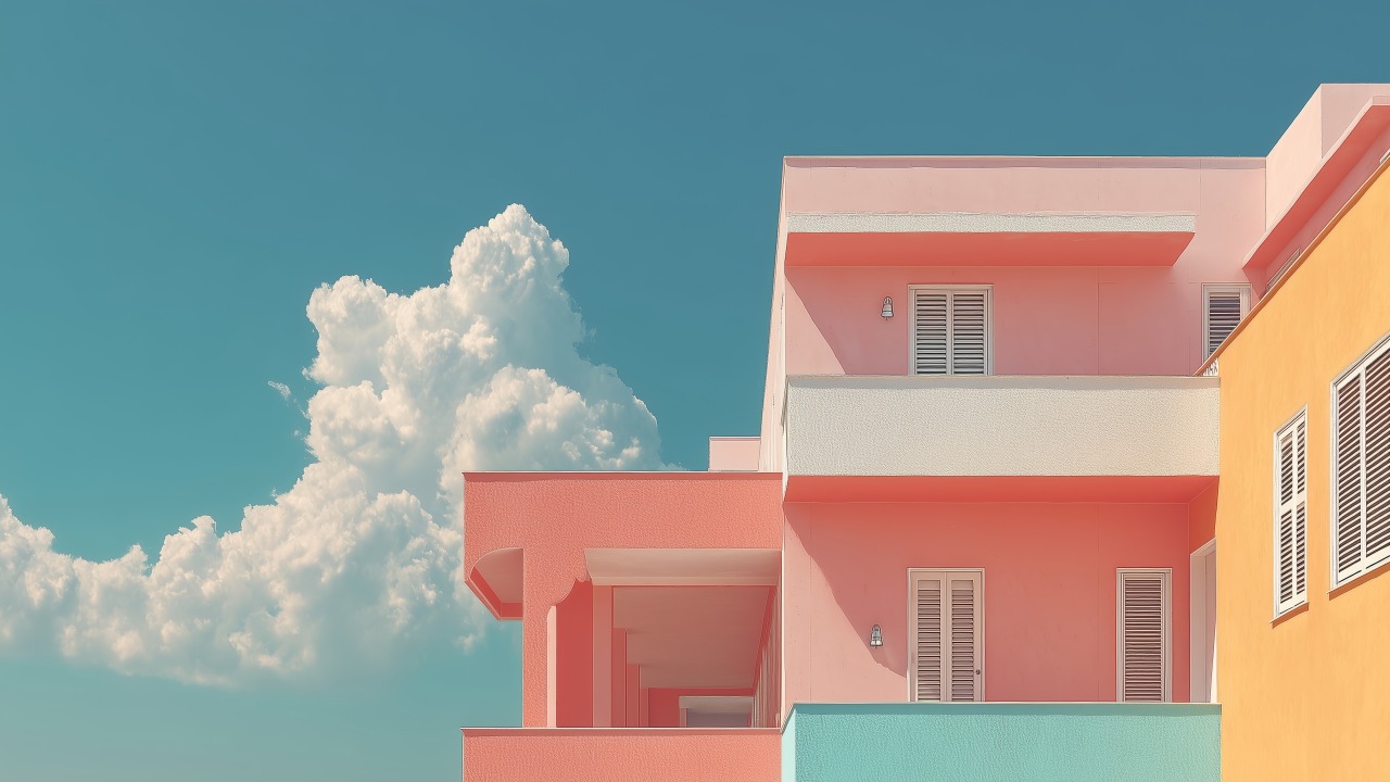 summer vibes wallpaper, beach landscape, palms, background for desktop wallpaper (horizontal)