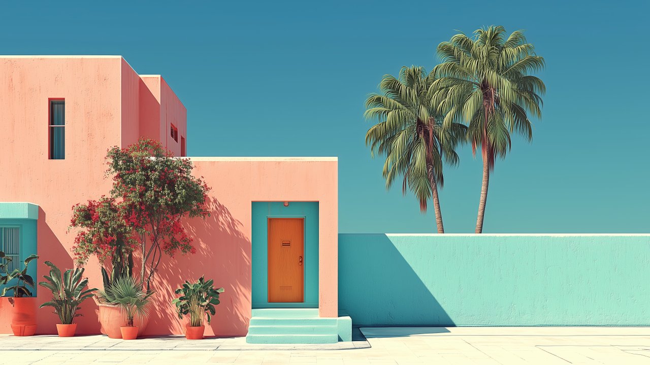 tranquil beach wallpaper, bright horizon, dreamy aesthetic, background for desktop wallpaper (horizontal)